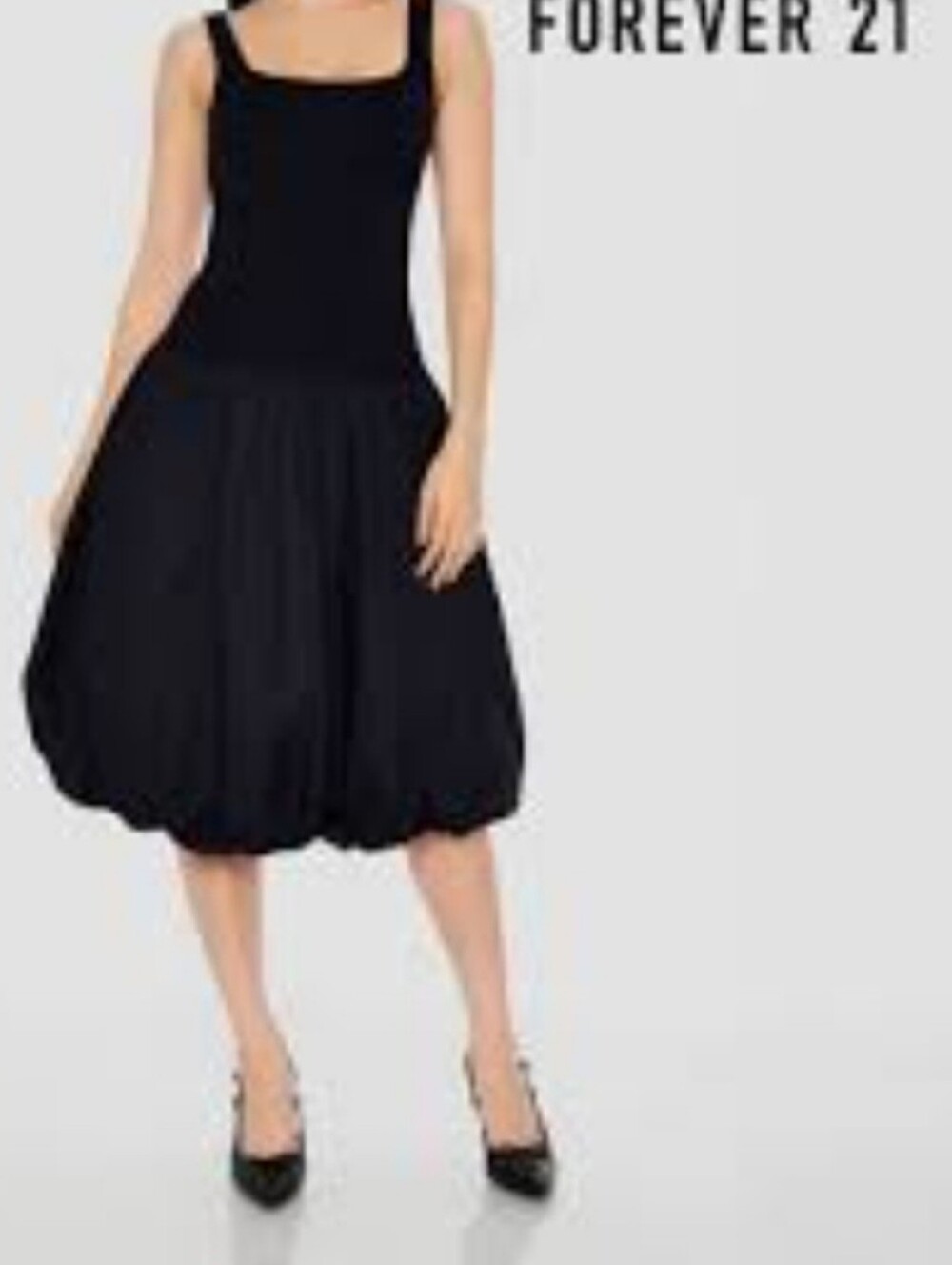 Forever 21 Black Bubble Hem Dress